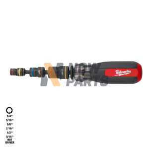 Destornillador de tuercas múltiples Milwaukee con desarmadores de tuercas magnéticos de impacto SHOCKWAVE
