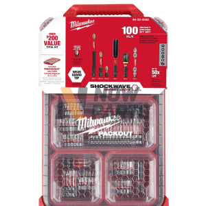 Juego de puntas de destornillador de acero de aleación SHOCKWAVE Impact Duty con estuche PACKOUT (100 piezas)