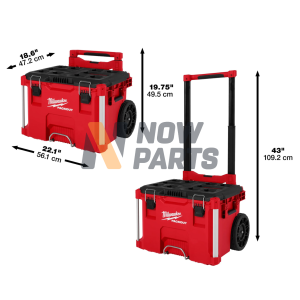 Paquete Milwaukee de 22 pulgadas. Caja de herramientas con ruedas y 22 pulgadas