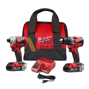 Kit combinado de 2 herramientas M18: taladro atornillador compacto sin escobillas de 1/2 pulg. + cabezal hexagonal de 1/4 pulg. Controlador de impacto  compacto sin escobillas + 2X Batt + Cargador + Bolsa